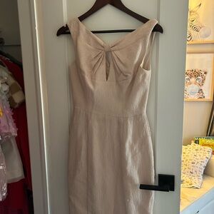 Black Halo Cream Bow-Front Midi Dress